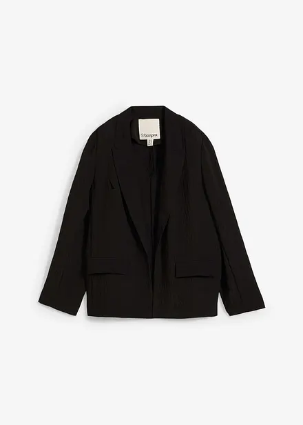 Blazer van een gestructureerde crinkle-viscosemix
