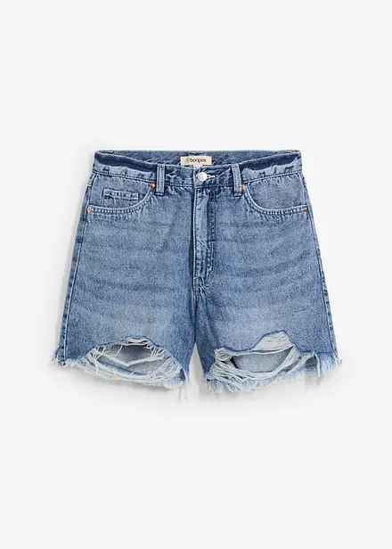 Jeans short high waist, low stretch