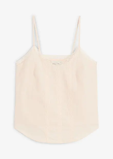 Blousetop met broderie anglaise