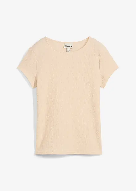 T-shirt van gestructureerde crêpe