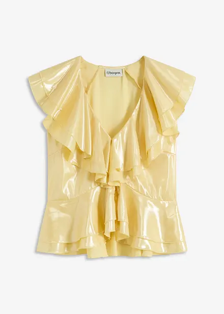 Glanzende blouse met volants
