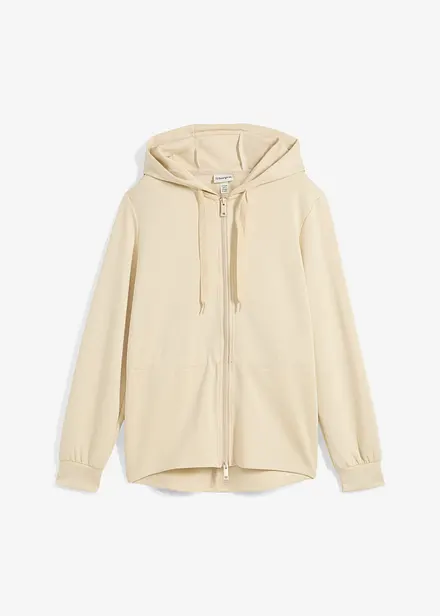 Sweatvest met capuchon en elastiek