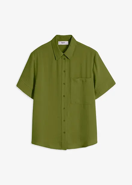 Blouse met borstzak en korte mouwen