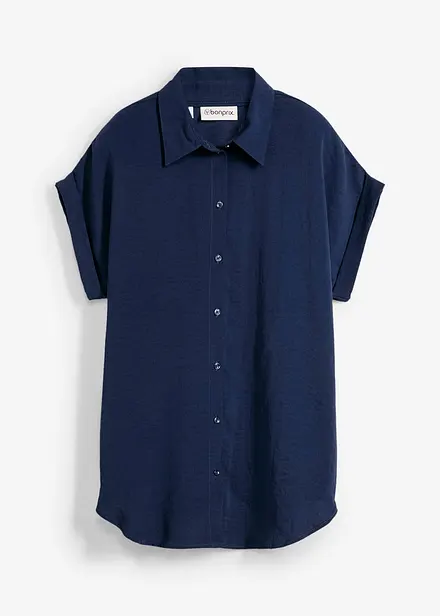 Blouse met korte mouw van gerecycled polyester