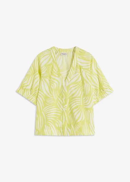 Blouse met korte mouwen in linnenlook