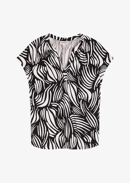 Henley shirt van een zachte viscosemix