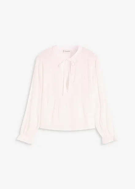 Blouse met broderie anglaise