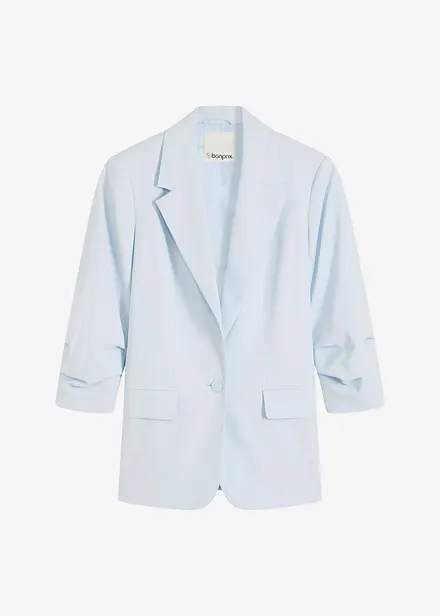 Casual blazer van viscose met 3/4 mouwen