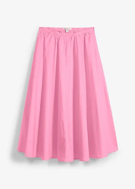 Midi rok in een elastische katoenmix