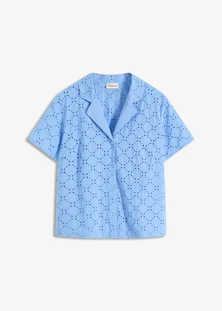 Blouse met broderie anglaise