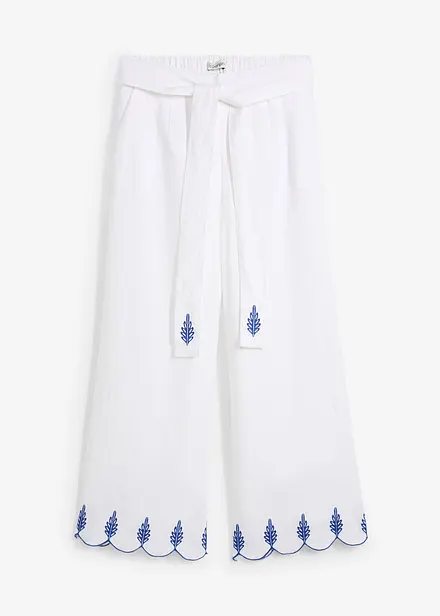 Linnen culotte met riem (2-dlg. set)