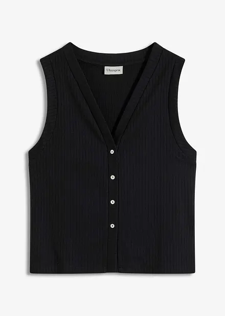 Mouwloos vest in een gebreide look
