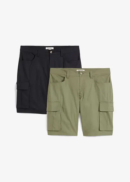 Stretch cargo bermuda (set van 2), regular fit