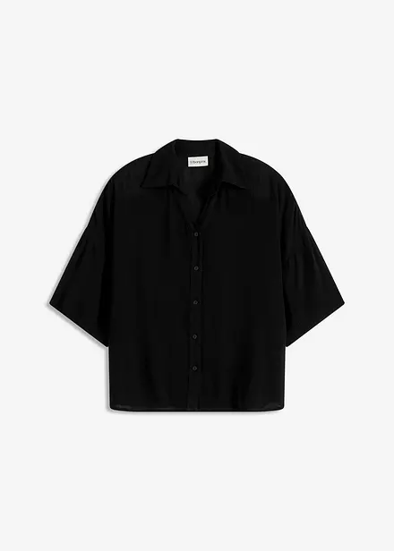 Strandblouse van viscose met korte mouwen