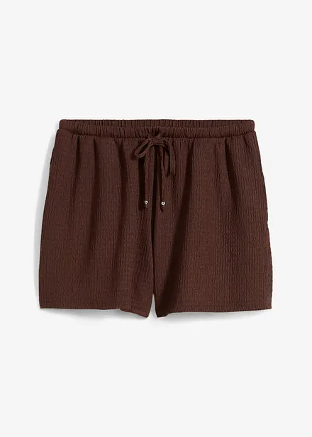 Instap short van gestructureerde crêpe