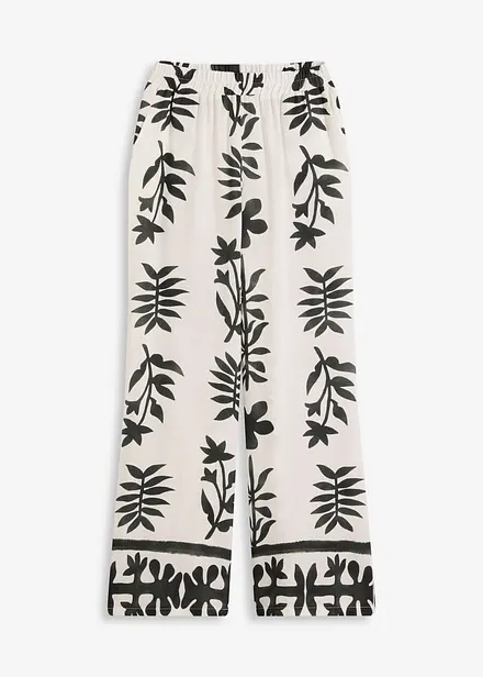 Gedessineerde broek van soepele viscose