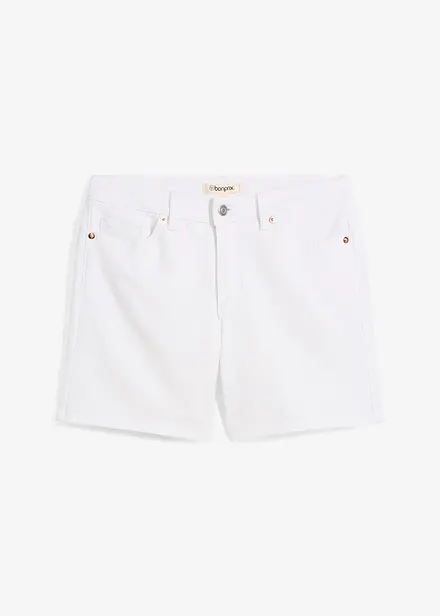 Jeans bermuda mid waist, low stretch