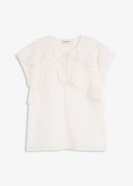 Blouse van chiffon met volants