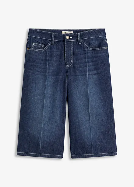Jeans bermuda mid waist, low stretch