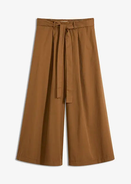 Katoenen popeline broek met riem (2-dlg set)