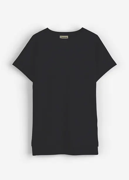 T-shirt met verlengde achterkant van zwaar katoen