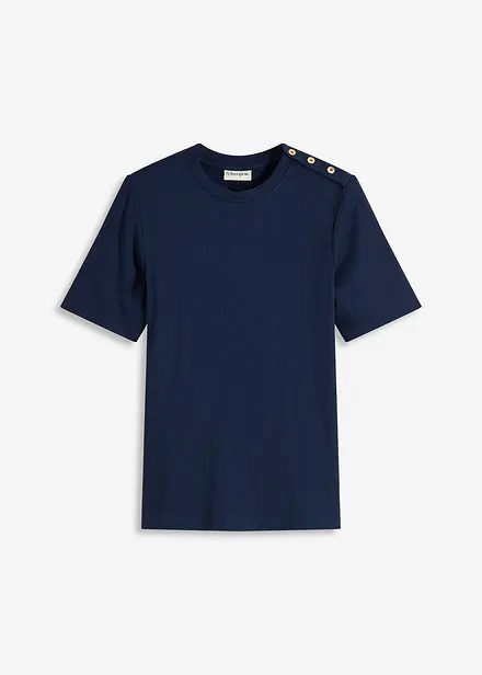 Geribd shirt van een zachte viscosemix