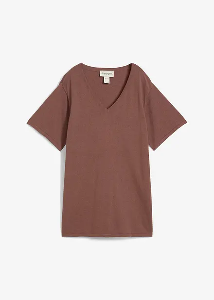 Gebreid shirt met linnen