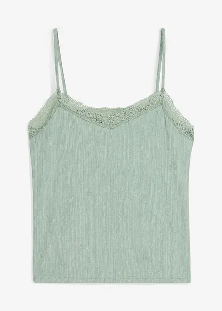 Top met spaghettibandjes van licht crêpe