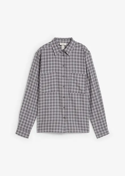 Geruite overhemdblouse van katoen