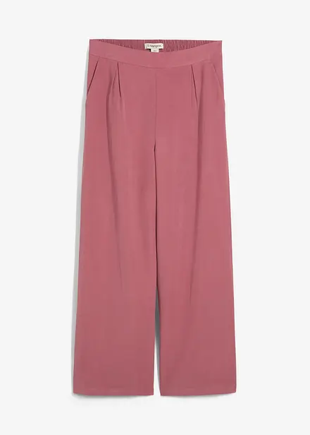 Cropped broek van zachte viscose mix