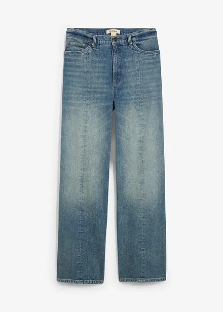 Straight jeans, high waist, low stretch