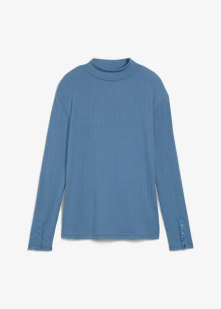 Longsleeve van geribd materiaal