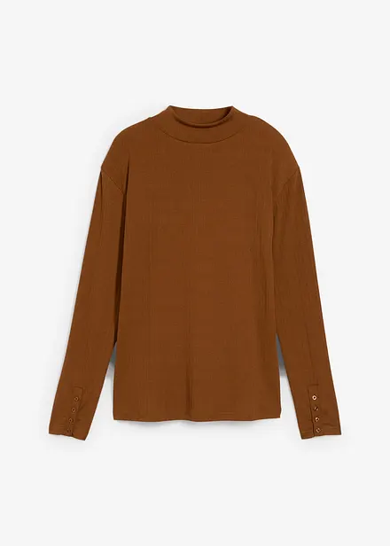 Longsleeve van geribd materiaal