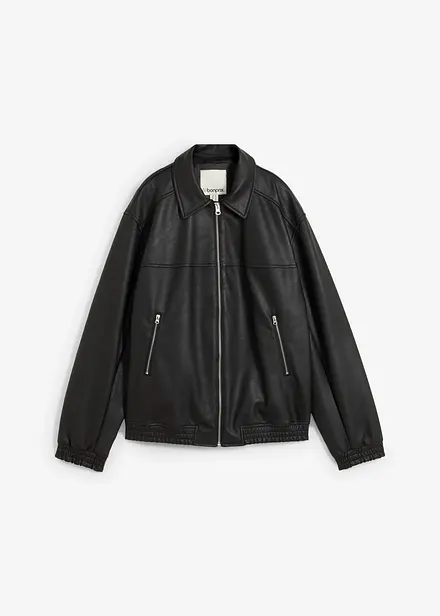 Oversized imitatieleren jas