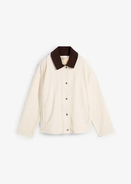 Twill jas met kraag van corduroy