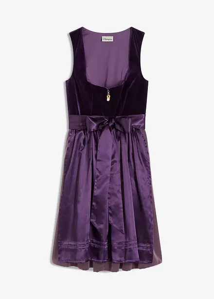 Dirndl met fluweel in midi lengte (2-dlg. set)