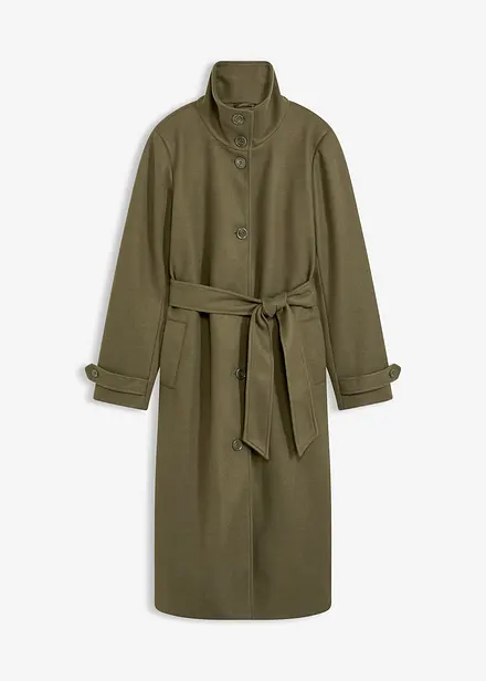 Lange jas in wollen look