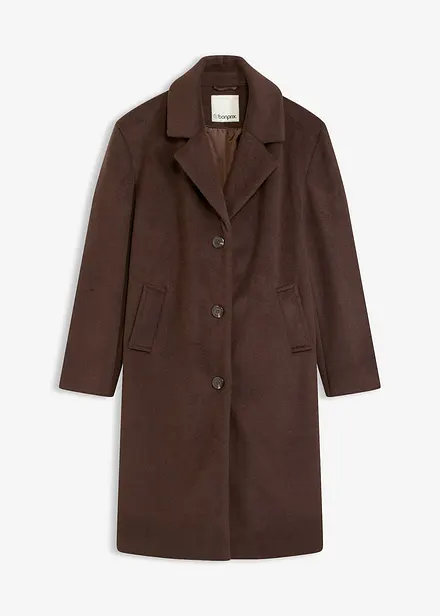 Korte coat in wollen look