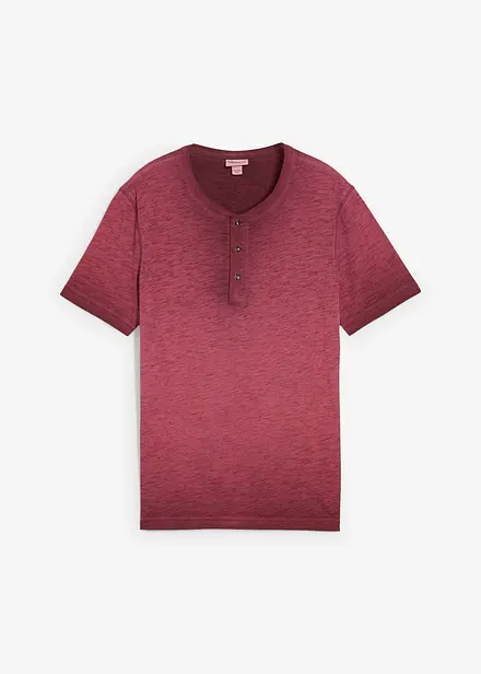 Henley shirt van biologisch katoen in washed out look