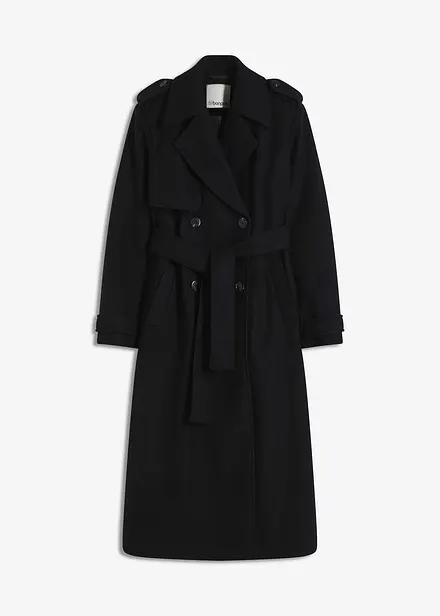 Trenchcoat in wollen look