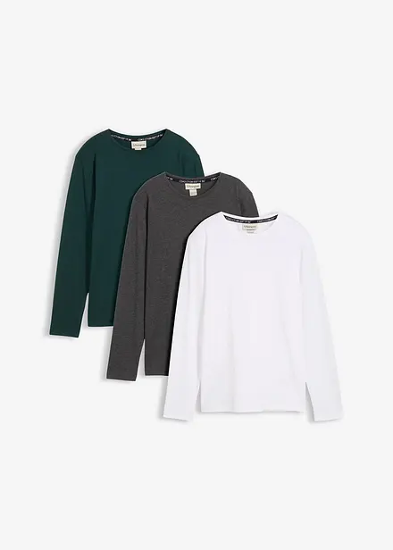 Longsleeve met biologisch katoen (set van 3)