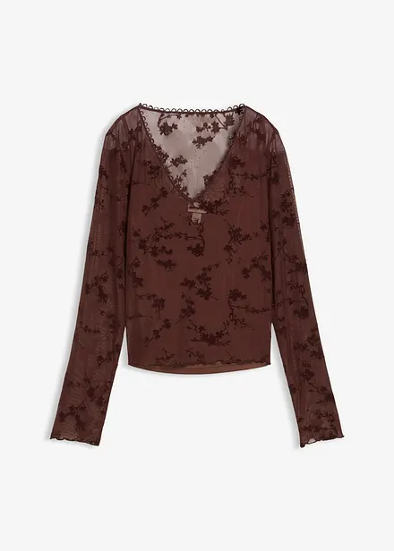 Longsleeve met flockprint