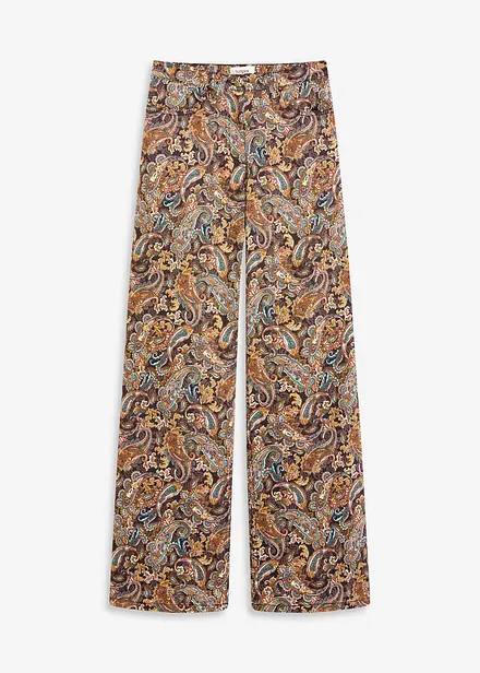 Wide leg stretch broek met katoen