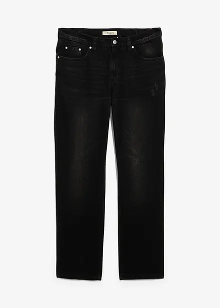 Regular fit jeans van puur katoen met een comfortband, straight
