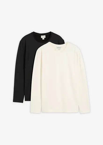 Thermoshirt met lange mouwen, slim fit (set van 2)