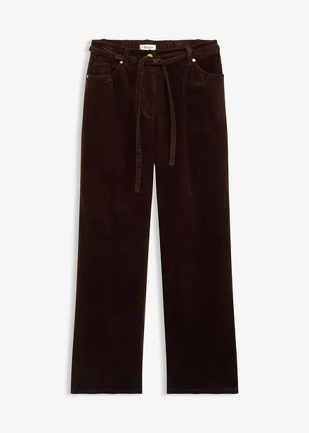 Wijde corduroy broek met strikkoord