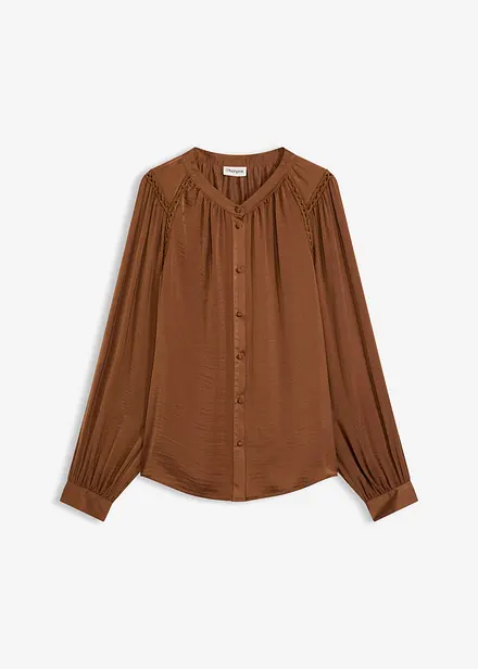 Blouse met biezen van kant