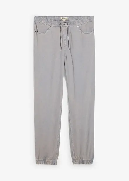 Relaxed Fit instapbroek van katoen-twill, tapered