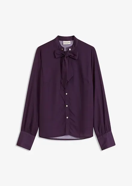 Chiffonblouse met afneembare strik