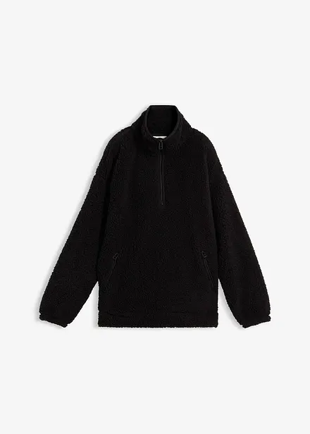 Fleece trui met opstaande kraag